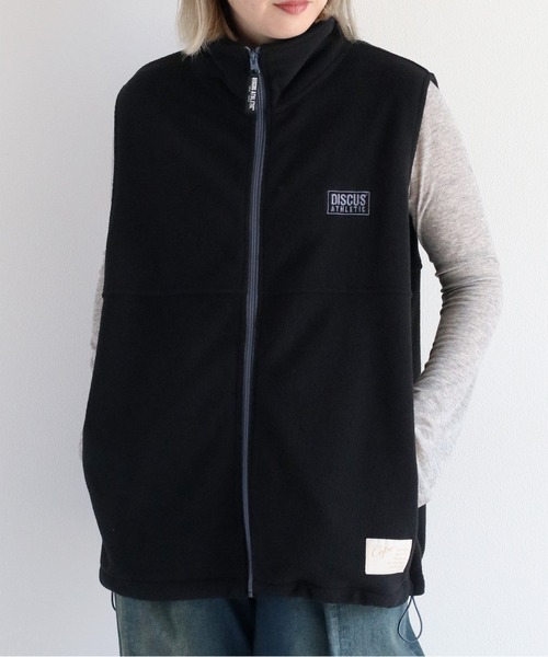 DISCUS（ディスカス）の「【DISCUS×CEPO】別注 フリースジップベスト（ベスト・レディース・ライトグリーン/ブラック/アイボリー/マルチ・FREE）」の2枚目の写真