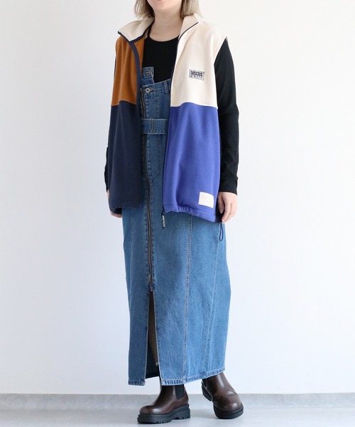 DISCUS（ディスカス）の「【DISCUS×CEPO】別注 フリースジップベスト（ベスト・レディース・ライトグリーン/ブラック/アイボリー/マルチ・FREE）」の22枚目の写真