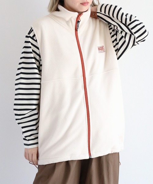 DISCUS（ディスカス）の「【DISCUS×CEPO】別注 フリースジップベスト（ベスト・レディース・ライトグリーン/ブラック/アイボリー/マルチ・FREE）」の13枚目の写真