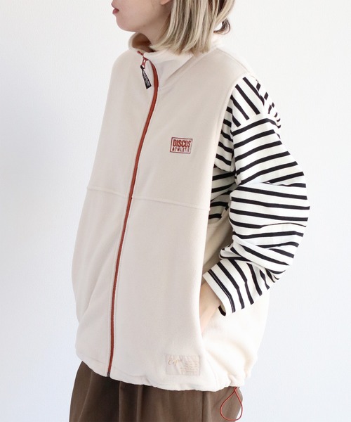 DISCUS（ディスカス）の「【DISCUS×CEPO】別注 フリースジップベスト（ベスト・レディース・ライトグリーン/ブラック/アイボリー/マルチ・FREE）」の12枚目の写真