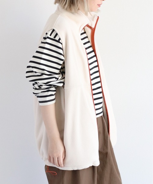 DISCUS（ディスカス）の「【DISCUS×CEPO】別注 フリースジップベスト（ベスト・レディース・ライトグリーン/ブラック/アイボリー/マルチ・FREE）」の10枚目の写真