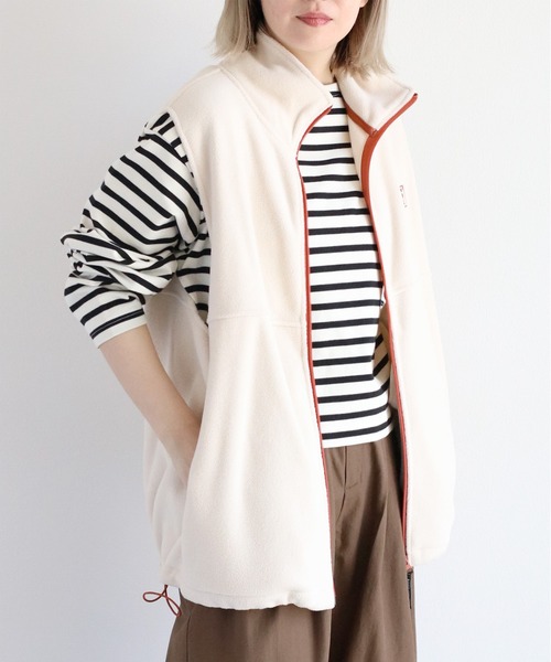 DISCUS（ディスカス）の「【DISCUS×CEPO】別注 フリースジップベスト（ベスト・レディース・ライトグリーン/ブラック/アイボリー/マルチ・FREE）」の9枚目の写真