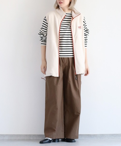 DISCUS（ディスカス）の「【DISCUS×CEPO】別注 フリースジップベスト（ベスト・レディース・ライトグリーン/ブラック/アイボリー/マルチ・FREE）」の8枚目の写真