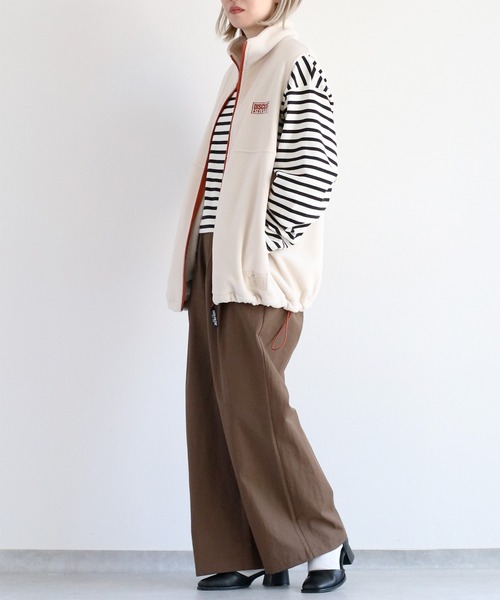 DISCUS（ディスカス）の「【DISCUS×CEPO】別注 フリースジップベスト（ベスト・レディース・ライトグリーン/ブラック/アイボリー/マルチ・FREE）」の7枚目の写真