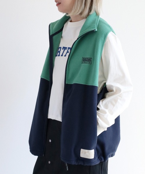 DISCUS（ディスカス）の「【DISCUS×CEPO】別注 フリースジップベスト（ベスト・レディース・ライトグリーン/ブラック/アイボリー/マルチ・FREE）」の16枚目の写真
