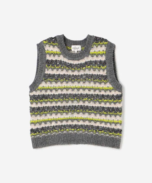 LE GLAZIK（ルグラジック）の「LE GLAZIK | ジャカード クルーネックニットベスト WOMEN（ベスト・レディース・ピンク系その他/グレー系その他・36）」の3枚目の写真