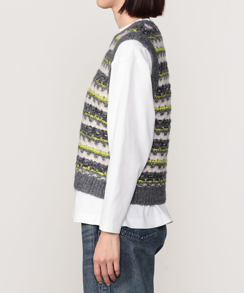 LE GLAZIK（ルグラジック）の「LE GLAZIK | ジャカード クルーネックニットベスト WOMEN（ベスト・レディース・ピンク系その他/グレー系その他・36）」の9枚目の写真