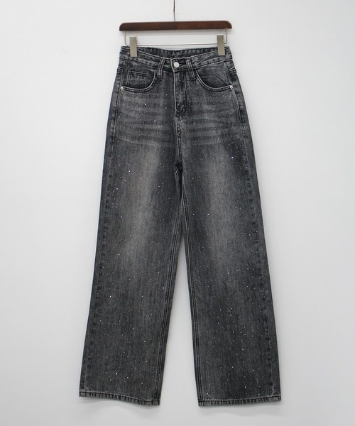 SpRay（スプレイ）の「デニムスタッズストレートパンツ（デニムパンツ・レディース・ブラック/ブルー系その他2・SMALL/MEDIUM）」の9枚目の写真