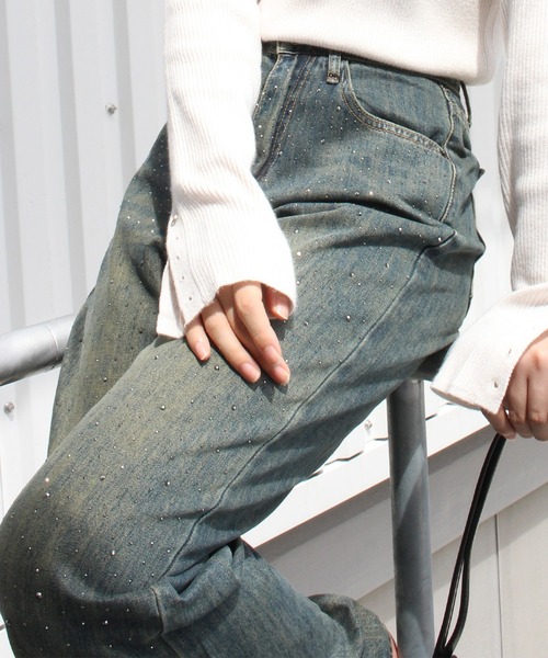 SpRay（スプレイ）の「デニムスタッズストレートパンツ（デニムパンツ・レディース・ブラック/ブルー系その他2・SMALL/MEDIUM）」の21枚目の写真