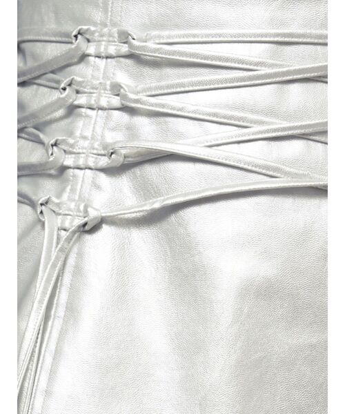 EATME（イートミー）の「フェイクレザーレースアップミニスカート（スカート・レディース・アイボリー/ブラック/シルバー・SMALL/MEDIUM）」の17枚目の写真
