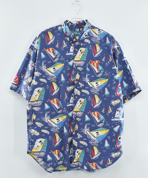 VINTAGE(ヴィンテージ)の「【ヴィンテージ古着】90's BIG DOGS 総柄プリント ショートスリーブシャツ(シャツ/ブラウス・メンズ・ブルー・X-LARGE)」の7枚目の写真