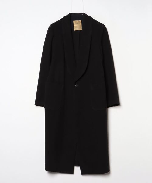 ROBES&CONFECTIONS（ローブスコンフェクションズ）の「Robes & Confections/ローブス&コンフェクションズ/Punch Needle Double Jersey Frock Coat（チェスターコート・レディース・ブラック・1/3）」の2枚目の写真