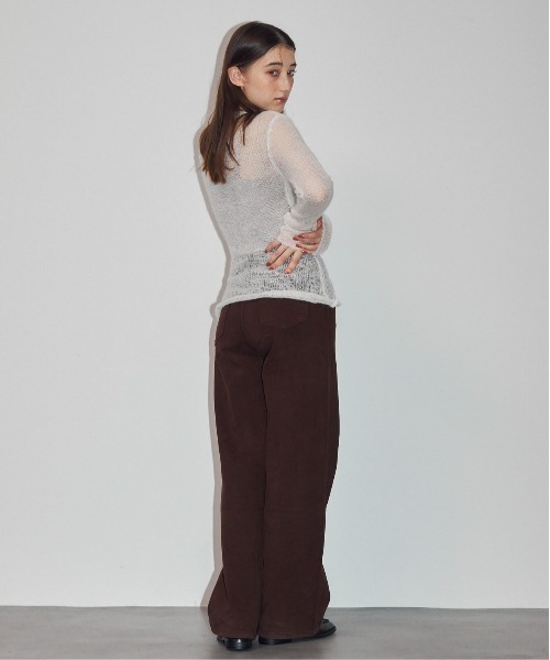 MOCOA'S(モコアズ)の「透かし編みニットトップス(ニット/セーター・レディース・グレー/ホワイト/ベージュ・FREE)」の14枚目の写真