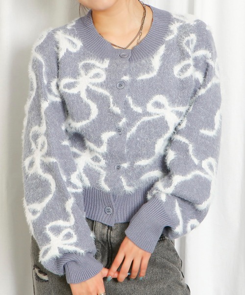 セール】2WAYリボンショートカーディガン（カーディガン/ボレロ