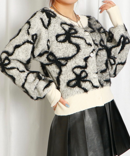 セール】2WAYリボンショートカーディガン（カーディガン/ボレロ