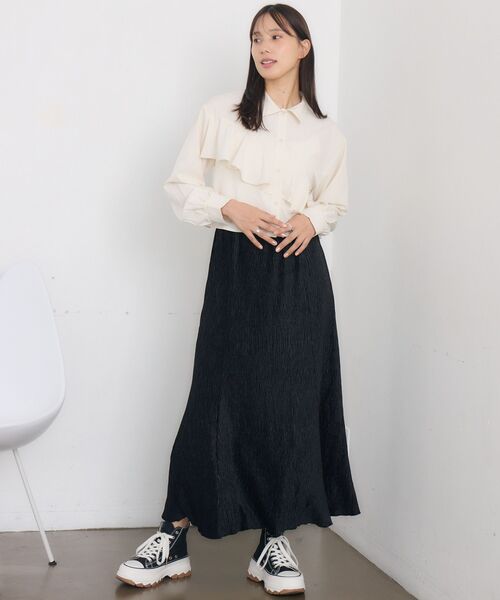RETRO GIRL(レトロガール)の「斜めフリルSH(シャツ/ブラウス・レディース・グレー系その他/ブルー系その他/ナチュラル・FREE)」の5枚目の写真
