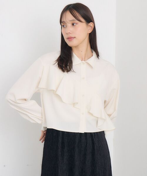 RETRO GIRL(レトロガール)の「斜めフリルSH(シャツ/ブラウス・レディース・グレー系その他/ブルー系その他/ナチュラル・FREE)」の9枚目の写真