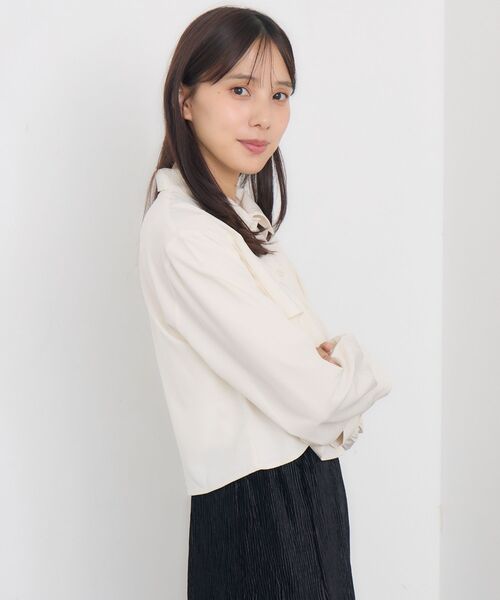 RETRO GIRL(レトロガール)の「斜めフリルSH(シャツ/ブラウス・レディース・グレー系その他/ブルー系その他/ナチュラル・FREE)」の10枚目の写真