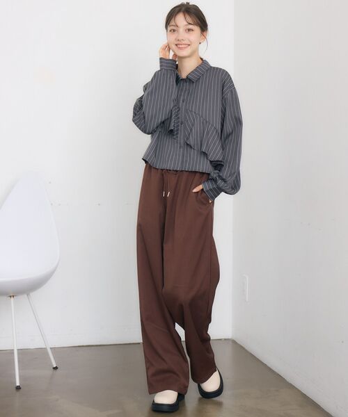 RETRO GIRL(レトロガール)の「斜めフリルSH(シャツ/ブラウス・レディース・グレー系その他/ブルー系その他/ナチュラル・FREE)」の13枚目の写真