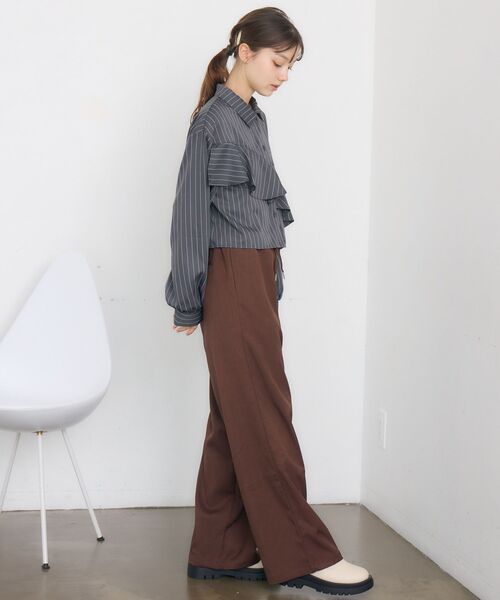 RETRO GIRL(レトロガール)の「斜めフリルSH(シャツ/ブラウス・レディース・グレー系その他/ブルー系その他/ナチュラル・FREE)」の14枚目の写真