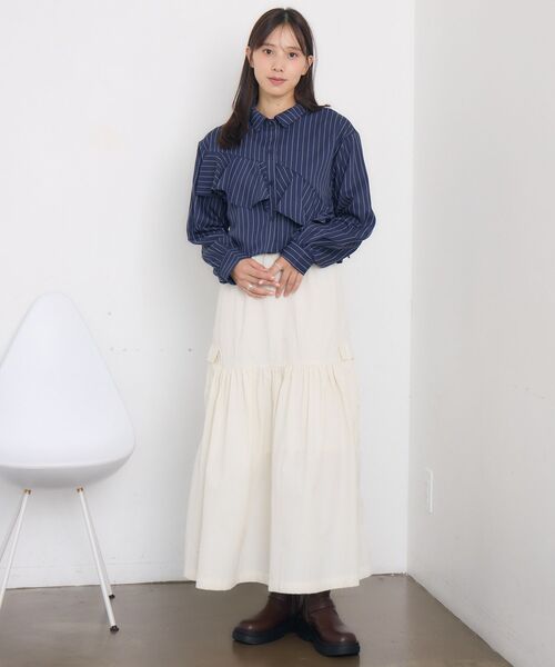 RETRO GIRL(レトロガール)の「斜めフリルSH(シャツ/ブラウス・レディース・グレー系その他/ブルー系その他/ナチュラル・FREE)」の21枚目の写真