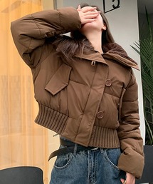AMAJI（アマジ）の「ボアネック エコダウンブルゾン（ダウンジャケット/コート）」