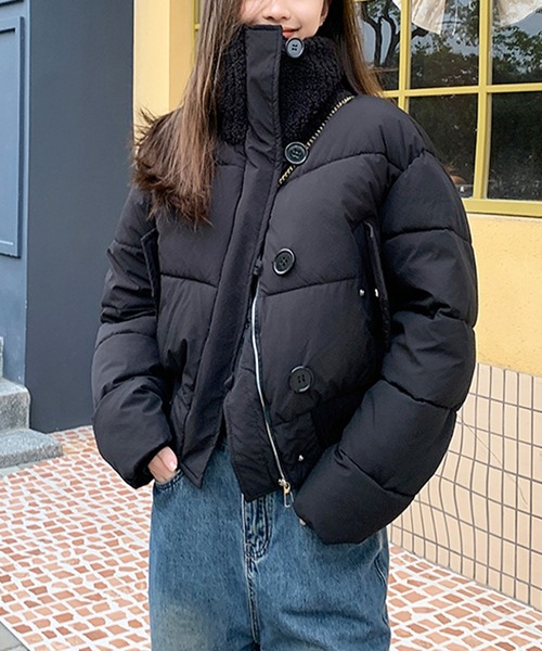 AMAJI(アマジ)の「ボアネック エコダウンブルゾン(ダウンジャケット/コート・レディース・ベビーピンク/ブラック/ブラウン/オフホワイト・MEDIUM/LARGE)」の19枚目の写真