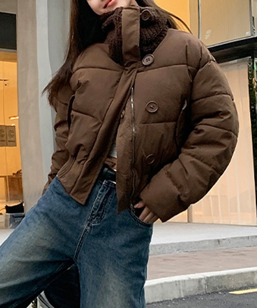 AMAJI(アマジ)の「ボアネック エコダウンブルゾン(ダウンジャケット/コート・レディース・ベビーピンク/ブラック/ブラウン/オフホワイト・MEDIUM/LARGE)」の8枚目の写真