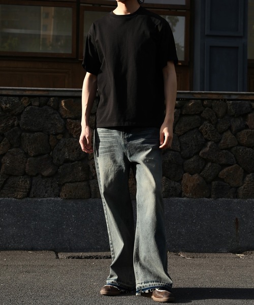 TOBEE（トゥビー）の「【TOBEE】ヴィンテージメイク バギーセミワイド デニムパンツ（デニムパンツ・メンズ・ブルー/ブラック・LARGE/SMALL/MEDIUM）」の8枚目の写真