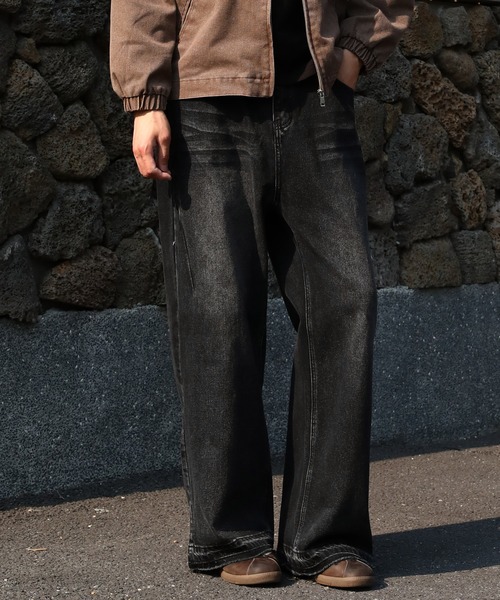 TOBEE（トゥビー）の「【TOBEE】ヴィンテージメイク バギーセミワイド デニムパンツ（デニムパンツ・メンズ・ブルー/ブラック・LARGE/SMALL/MEDIUM）」の13枚目の写真