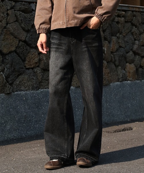 TOBEE（トゥビー）の「【TOBEE】ヴィンテージメイク バギーセミワイド デニムパンツ（デニムパンツ・メンズ・ブルー/ブラック・LARGE/SMALL/MEDIUM）」の14枚目の写真