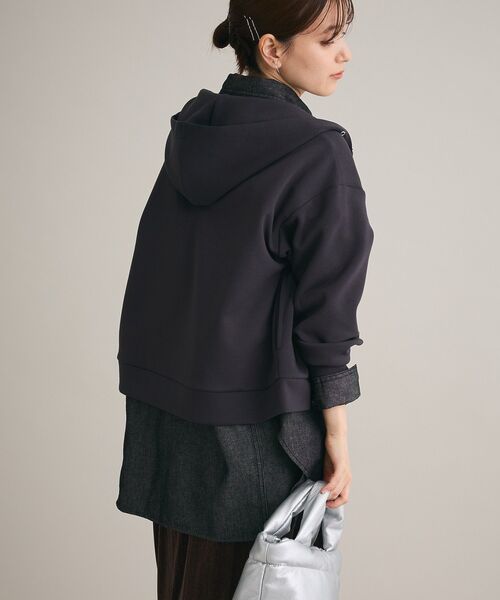 Green Parks(グリーンパークス)の「Soft Cushion ダンボールZipパーカー(パーカー・レディース・ダークグレー/ホワイト系その他2/杢グレー・FREE)」の10枚目の写真