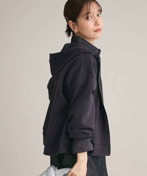 Green Parks(グリーンパークス)の「Soft Cushion ダンボールZipパーカー(パーカー・レディース・ダークグレー/ホワイト系その他2/杢グレー・FREE)」の3枚目の写真