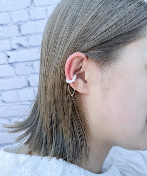 RUBY AND YOU（ルビーアンドユー）の「［select］パールライクイヤーカフ（イヤーカフ・レディース・シルバー/ゴールド・FREE）」の5枚目の写真