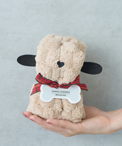 BIRTHDAY BAR(バースデイバー)の「TOWEL POODLE プードルのタオル(ハンカチ/ハンドタオル・レディース・アイボリー/ブラウン・0)」の6枚目の写真