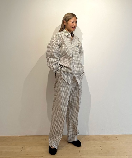 HOLIDAY定番ピューリタンカラーシャツ(チェック 50-60'S PURITAN Open Collar Box Check Shirts 15/BLUE,GRAY 50-60