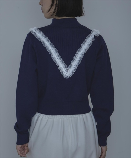 miette（ミエット）の「レースフリルダブルジップカーディガン（カーディガン/ボレロ・レディース・グレー/ネイビー/レッド・FREE）」の10枚目の写真