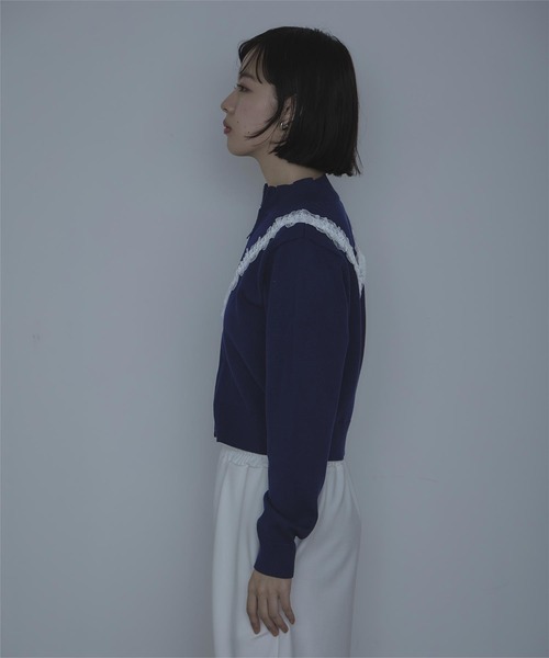 miette（ミエット）の「レースフリルダブルジップカーディガン（カーディガン/ボレロ・レディース・グレー/ネイビー/レッド・FREE）」の11枚目の写真