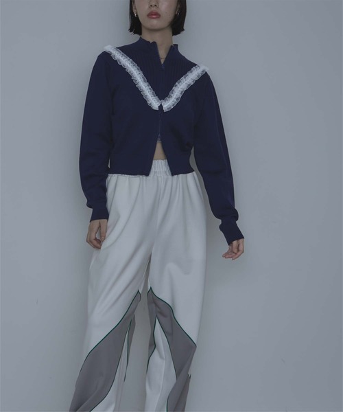 miette（ミエット）の「レースフリルダブルジップカーディガン（カーディガン/ボレロ・レディース・グレー/ネイビー/レッド・FREE）」の14枚目の写真