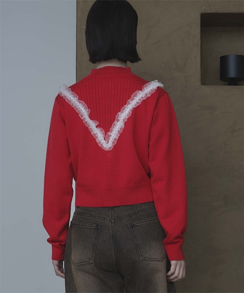 miette（ミエット）の「レースフリルダブルジップカーディガン（カーディガン/ボレロ・レディース・グレー/ネイビー/レッド・FREE）」の18枚目の写真