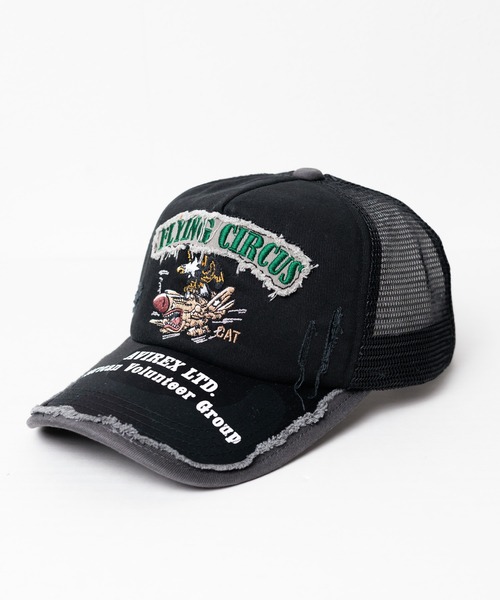 AVIREX（アヴィレックス）の「【AVIREX】FLYING CIRCUS メッシュ CAP（キャップ・メンズ・ブラック/ベージュ/オリーブ・FREE）」の2枚目の写真