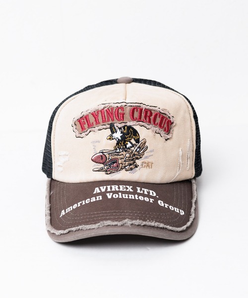 AVIREX（アヴィレックス）の「【AVIREX】FLYING CIRCUS メッシュ CAP（キャップ・メンズ・ブラック/ベージュ/オリーブ・FREE）」の6枚目の写真