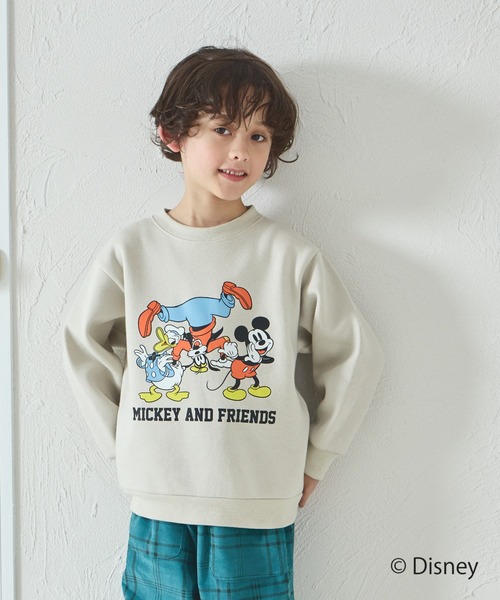 pairmanon（ペアマノン）の「【Disney】【ディズニー】キャラクタープリント ユニセックス 裏起毛トレーナー（スウェット・キッズ・ベージュ/ピンク/ライトグリーン/ブラック/アイボリー/ブルー・80/110/100/120/130/90/140）」の4枚目の写真