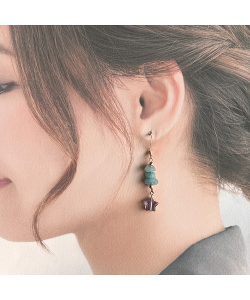 tone（トーン）の「【-lensa-】スターピアス（ブルー）(MA)（ピアス（両耳用）・レディース・ブルー・FREE）」の2枚目の写真