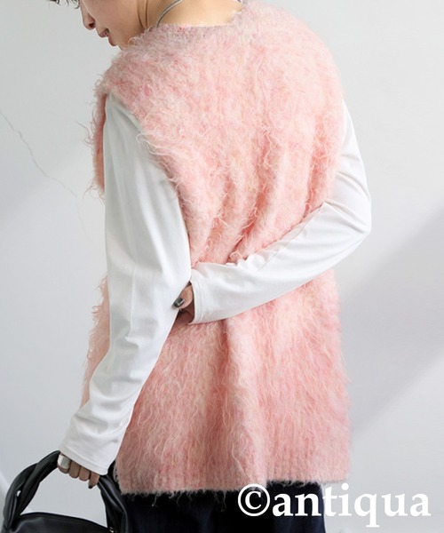 セール】シャギーニットベスト（ニット/セーター）｜antiqua