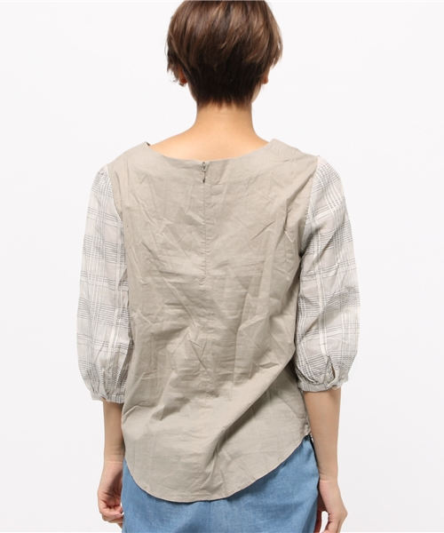 OUTLET（アウトレット）の「【Sheta】袖切リ替エブラウス（シャツ/ブラウス・レディース・ベージュ/ブラック・FREE）」の5枚目の写真