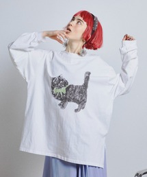 manana suerte | CATプリントロングスリーブTシャツ(Tシャツ/カットソー)