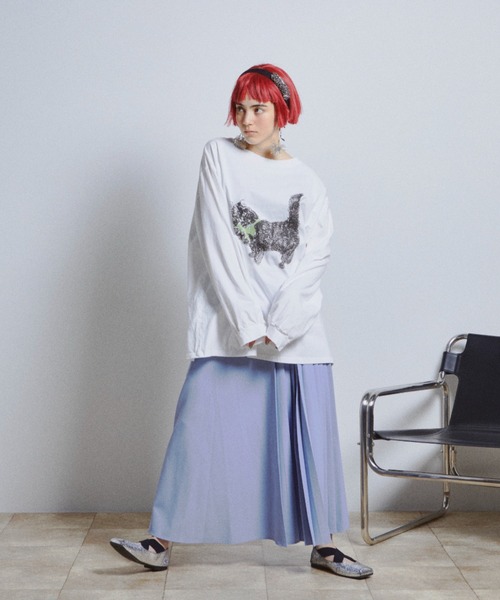 manana suerte(マニャーナスエルテ)の「CATプリントロングスリーブTシャツ(Tシャツ/カットソー・レディース・ホワイト・FREE)」の17枚目の写真