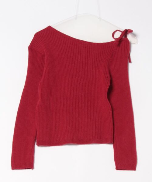WEGO（ウィゴー）の「WEGO/リボンオフショルタイトニット（ニット/セーター・レディース・レッド/ブラック/アイボリー・FREE）」の21枚目の写真