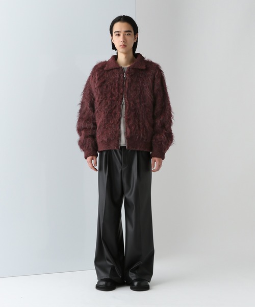 HARE（ハレ）の「パーマシャギーニットブルゾン(HARE)（カーディガン/ボレロ・メンズ・ブラック/レッド・FREE）」の6枚目の写真